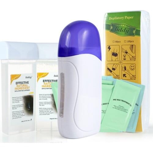 Hair Removal Kit Waxing Heater Machine With Hard Wax Blocks For Hair Removal Underarms & Bikini Body Wax Strips For Wax Warmers