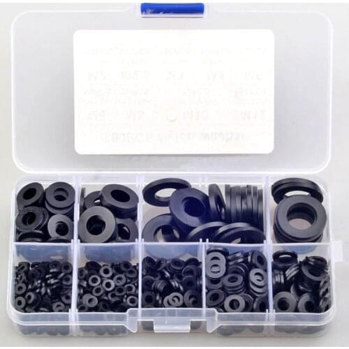 780PCS Black Nylon Flat Washer Set M2 M2.5 M3 M6 M8 M10 M12 Plastic Flat Washer Plane Spacer Insulation Seals Gasket Ring Kit