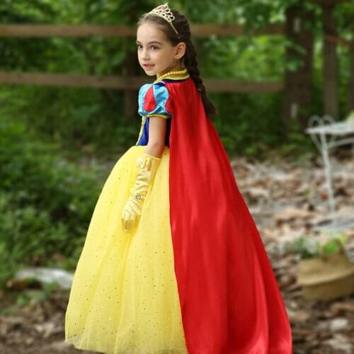 New Girls Fantasia Snow White Dress Girl Halloween Party Cosplay Dress Costume Kids Princess Dresses Children Christmas Clothing