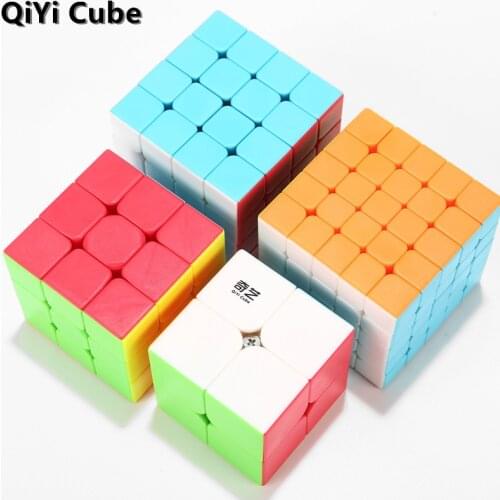New Qiyi Cube 3x3x3 Warrior S Magic Cube Stickerless 2x2x2 Qidi Puzzle Cubes 4x4x4 Qiyuan Speed Cubes 5x5x5 Qizheng Kids Toys