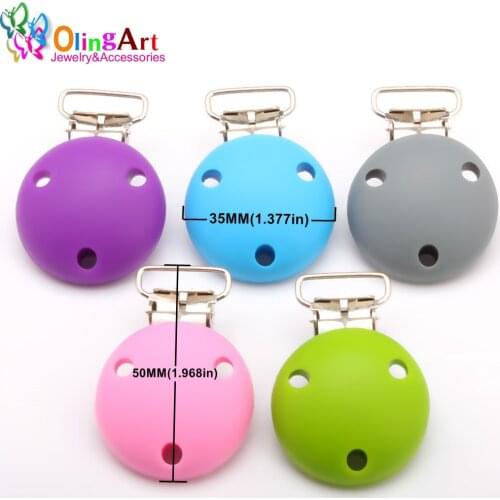 OlingArt 1pc Silicone Macaron Baby Pacifier Clips DIY Infant Pacifier Chain Baby Soother, Toddler Chew Toys Baby Shower Gifts