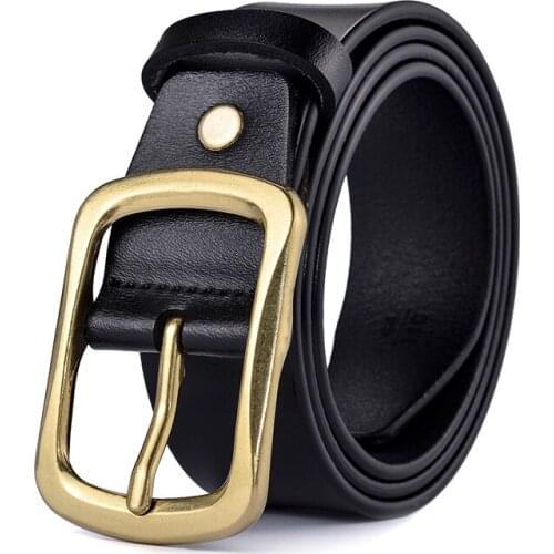GOURS Genuine Leather Belts Men High Quality Golden Buckle Jeans Belt Cowskin Casual Belts Business Belt Cowboy Waistband PDM006