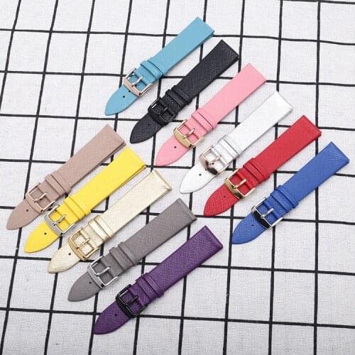 Cow Leather with Steel Pin Buckle Women Watch Band Watch Accessories Strap For Armani Tissot Longines Fossil Omega Series Watch