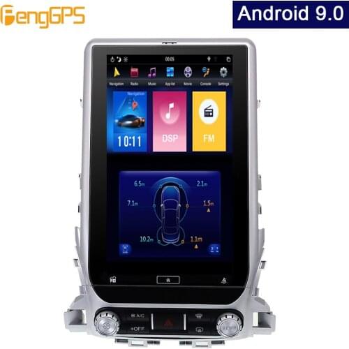 Tesla Vertical Screen Multimedia Player For Toyota Land Cruiser LC200 2016-2019 Android 9.0 In-Dash DSP GPS Navigation 13.6 inch