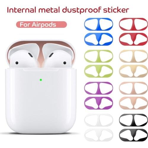 Ultra Thin Skin Protective Cover Dust-Proof For Apple Airpods 2 1 Film Sticker Iron Shavings Dust Guard For Airpod Earphones