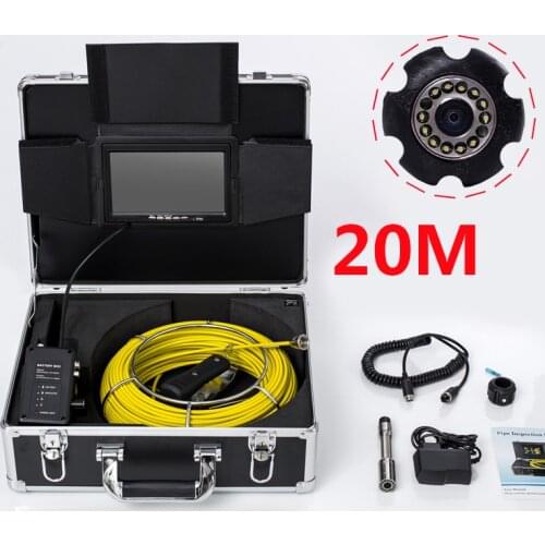 Waterproof Camera Head Diameter 23MM Pipe Inspection Video Camera System Camera Viewing Angle 120Degree 7Inch 20M Cable