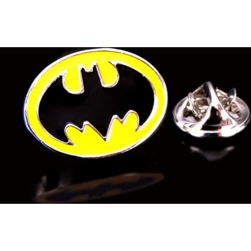 WN brass enamel craft yellow bat Brooch classic style mens Lapel Pin fashion womens hat scarf backpack badge jewelry