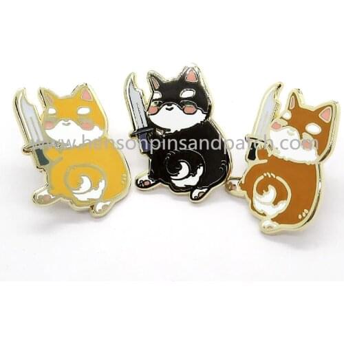 Customized high polish zinc alloy hard enamel animal cat pin badge