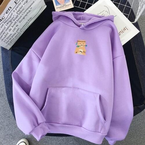 Women Bear Print Coat Japanese Streetwear Sudaderas Winter Kawaii Hoodies Harajuku Warm Oversize Sweatshirt Hoody