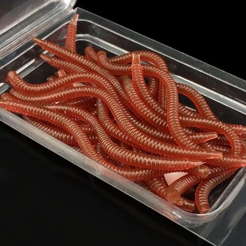20Pcs Simulation Earthworm Red Fishing Worms Artificial Fishing Worms Fishy Smell Lures Soft Bait 8cm 10cm Fishing Tackle