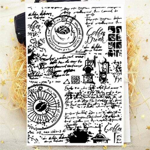 20Pcs 11*16CM Coffee Machine Transparent Clear Stamp Silicone Stamp/Seal DIY Scrapbooking/Photo Album Stamp Sheets Bulk Deals