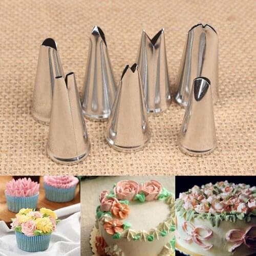 7 Pcs/lot Metal Stainless Steel Leaves Decorating Tips Cream Icing Piping Nozzles Cake Decorating Cupcake Pastry Tools