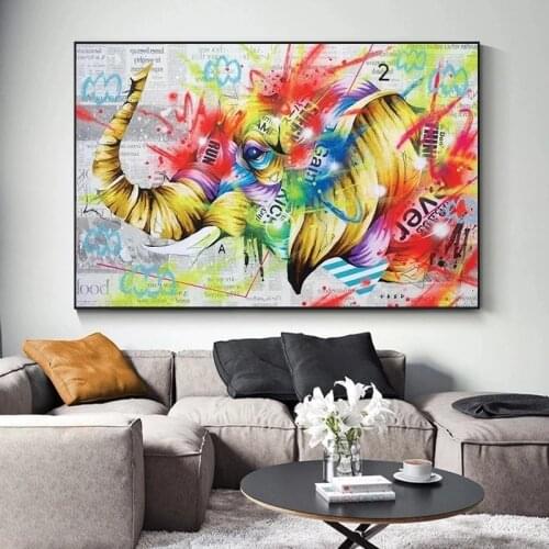 Abstract Watercolour Graffiti In Coat Canvas Painting Wall Art Picture Prints and Posters for Living Room Home Decor Cuadros