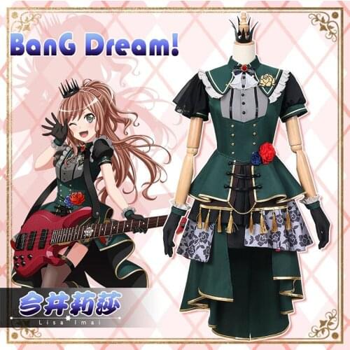 Anime Bang Dream! Imai Lisa Cosplay Costume Roselia Dresses Printing Christmas Halloween Free shipping CG776ZT