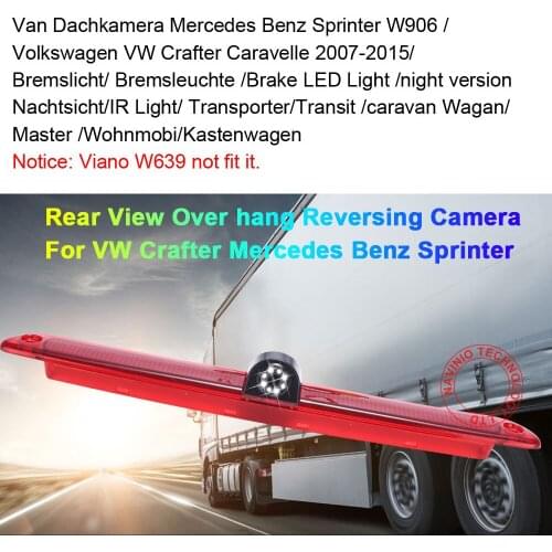 Car Brake Light Taillight parking backup rear view Camera for Van Dachkamera Mercedes Benz Sprinter W906 / Volkswagen VW Crafter
