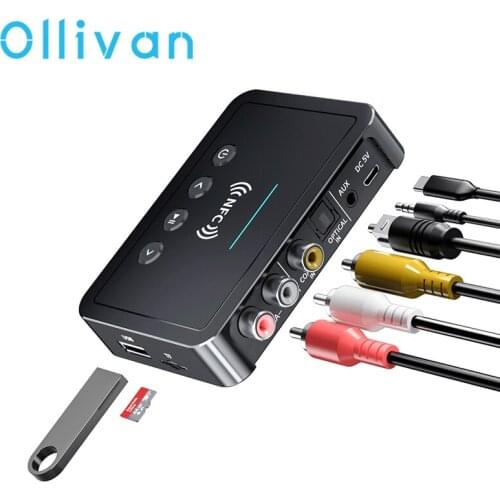 Bluetooth Receiver Transmitter 5.0 FM RX TX Audio Receiver Wireless Adapter Dongle RCA SPDIF 3.5mm Aux Jack For TV PC Car Speake