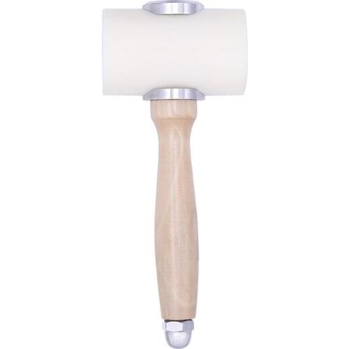 DIY Leathercraft Wooden Handle Mallet Carving Hammer Wood Handle Nylon T-type Head Stamping Tool Kit Nylon Hammer Tool