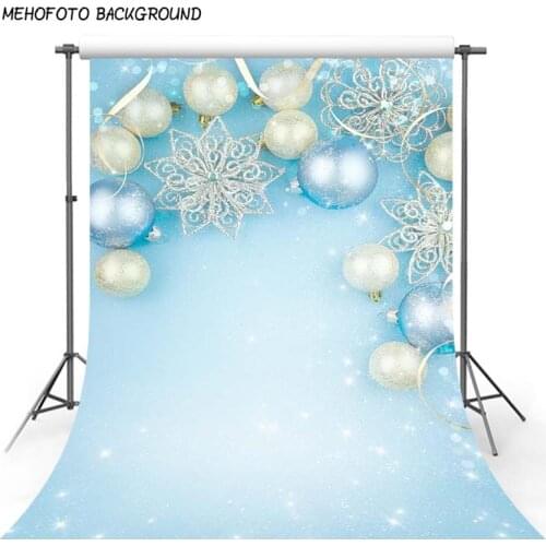 Photo background light solid blue glitter christmas balls for children birthday party photography backdrops prince baby shower