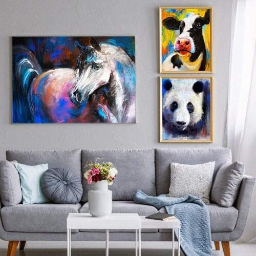 HD Print Cartoon Cute Animals Like Panda Poster Household Adornment Wall Art Pictures Children Bedroom Modern Room Decor