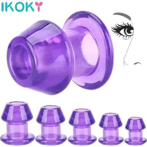 IKOKY Vagina Aual Butt Plug Enema Anal Dilator Dilator Butt Plug Hollow Anal Plug Douche Adult Games Sex Toys for Gay Men Women