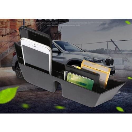 Yimaautotrims Middle Storage Container Multi-grid Box Cover Trim Fit For BMW X1 F48 2016 - 2020 Plastic Interior Mouldings