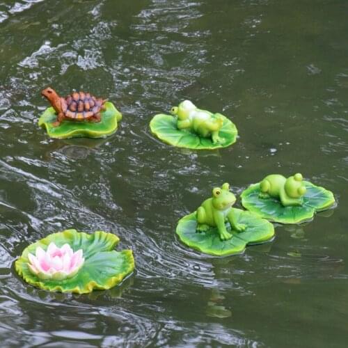 Creative Resin Floating Frogs Statue Outdoor Garden Pond Decorative Cute Frog Sculpture For Home Desk Garden Decor Ornament