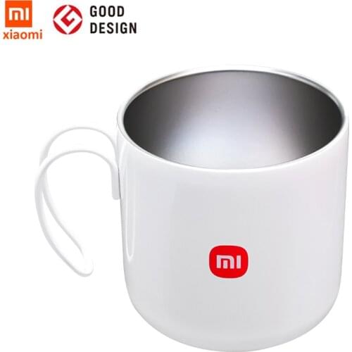 Xiaomi Mi Custom Mug 400ml Stainless Steel Mugs White Double Insulated Cups Milk Bottle Resistant Hot Cold Usages Travel&Gifts
