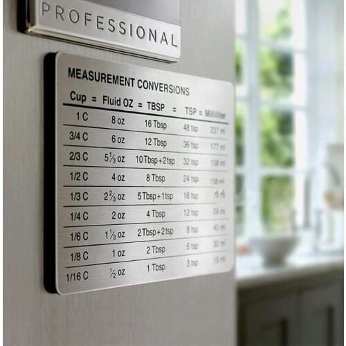 Baking Scale Plate Kitchen Cooking Stainless Steel Durable Home Measuring Cups Conversion Chart Magnetic Mount Spoon Accessories