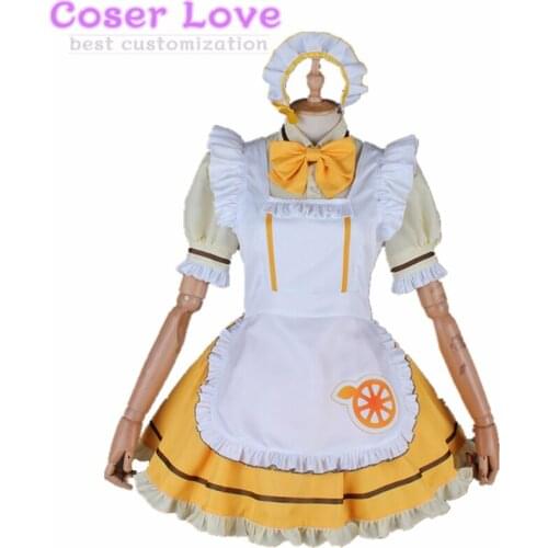 LoveLive Aqours Takami Chika Coffee Shop Dessert Striped Maid Cosplay costume Carnaval Halloween Christmas