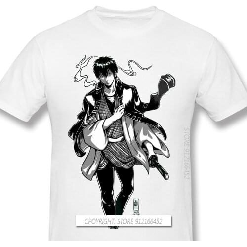 Fashion Hijikata Clothes Design Manga Gintama Janpanese Anime 100% Cotton Camiseta Men T-Shirt