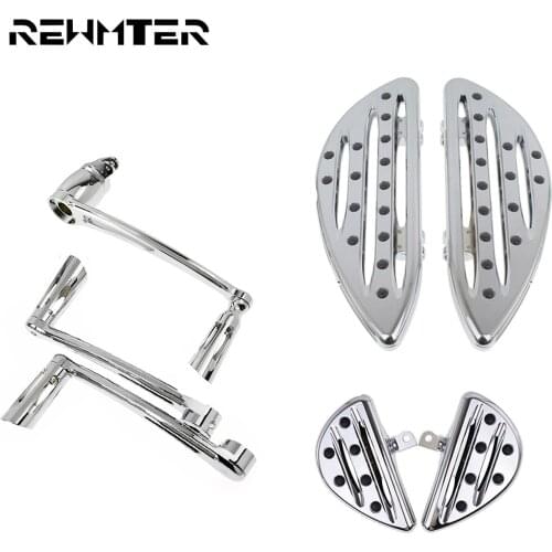 Motorcycle Chrome Front Floorboard Pedal Passenger Rear Footrest Brake Arm Kit Shift Lever Set For Harley Touring FLHR 2008-13