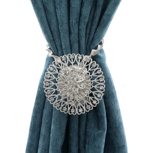 Newest Curtain Buckles Love Combination Magnetic Curtain Tiebacks Backs Elegant Diamond Curtain Decorative Room Accessories