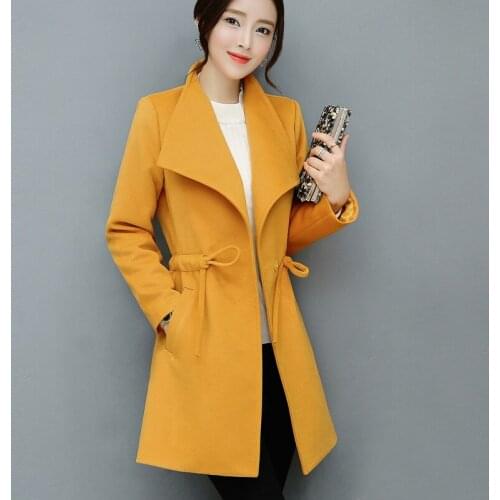 2020 Autumn Winter New Women Korean Version Of The Coat In The Long Section Of Slim Slimming Woolen Coat Woolen Coat Female C13