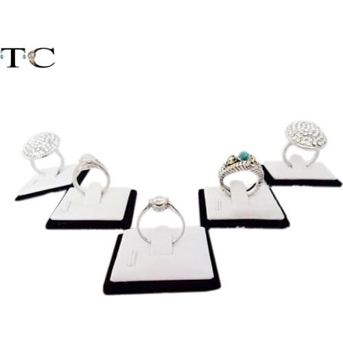 Wholesale 5pcs/lot ring display stand jewelry display black and white ring holder rack mini jewelry display