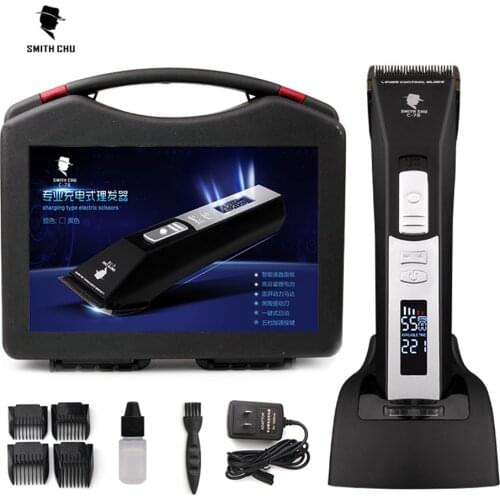 Professional Electric Hair Clipper for Men LED Display Rechargeable Beard Hair Trimmer Titanium Blade Salon Hair Cutting Machine