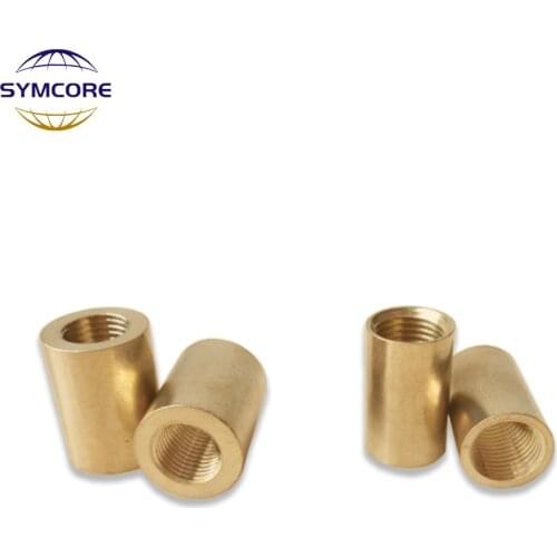 2pcs M10 Pure Brass Straight Pipe With Inner Teeth Brass Pipe Joint Lighting Joint Extension Pendant Lamp Connector Copper Parts