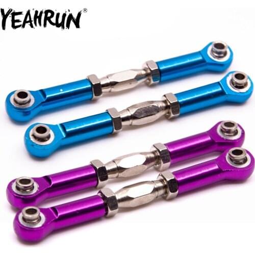 YEAHRUN 2PCS Aluminium Alloy Steering Linkage Adjustable Length Servo Steering Link Rod for HSP 166017 Replacement Parts