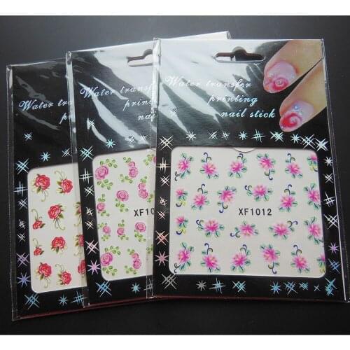 10 pcs/lot water transfer nail sticker Decal Flower designs Stickers Nail Art Decoration Dropshipping
