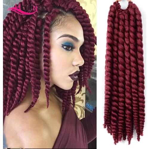 Hair Nest Twist Crochet Locs Natural False Hair Locks Braid Hair Extension 14Inch 12 Strands Hair Color Blonde Red