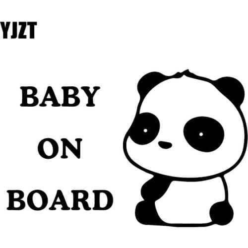 YJZT 16.3X10.8CM BABY ON BOARD Cute Animal Vinyl Car Sticker Rear Windshield Decoration Decals C25-0293