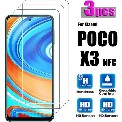 Tempered Glass for Xiaomi Poco X3 NFC Screen Protector Film Explosion Proof HD Clear Protectors for Poco X3 NFC