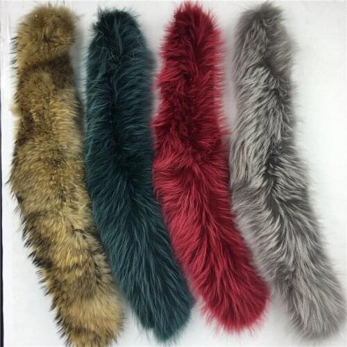 Soperwillton Luxury Bending Coat Fur Collar Jacket Fur Scarf Women Winter Coat Fur Scarves Luxury Raccoon Fur For Warm 7 Colors