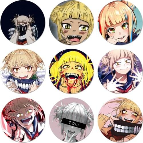 58mm Anime Himiko Toga Boku Icons Pins Badge Decoration Brooches Metal Badges For Backpack Decoration