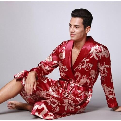 ZXZQZZ Men's Silk Robes