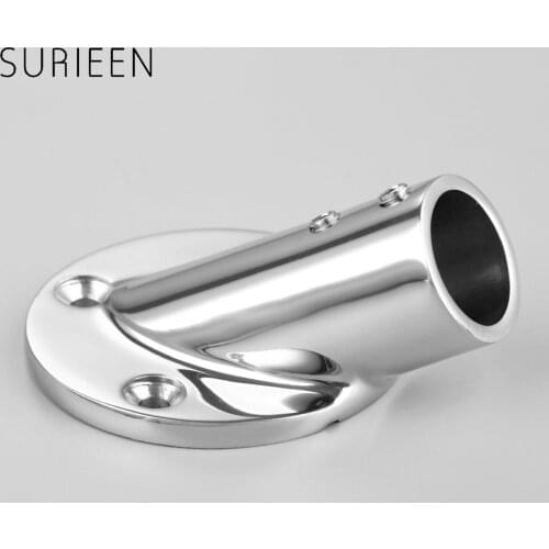 7/8"" 22mm Tube Pipe 30 Degree Marine 316 Stainless Steel Deck Handrail Rail Fitting Stanchion Round Base Mount Boat Accessories