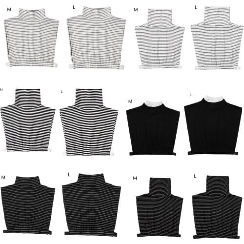 1 Women Wild Card Turtleneck Fake Collar Neck Warmer Detachable Half Top False Neck Cover Knitted Stand Collar for Shirt Sweater