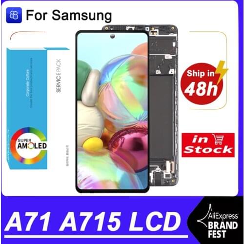 100% Original 6.7'' Super AMOLED Display For Samsung A71 A715 A715F A715FD Full LCD Touch Screen Digitizer Assembly Repair Parts