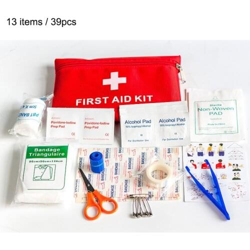 13 items/39pcs Waterproof Mini Outdoor Travel Car First Aid kit Home Small Medical Box Emergency Survival kit Household