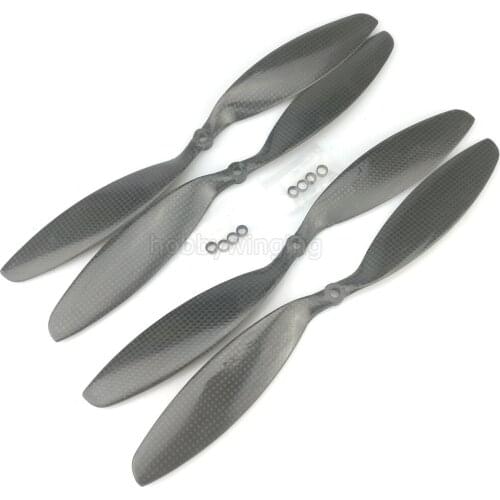 2 Pairs 1238 12X3.8 Carbon Fiber Propeller CW/CCW for QuadCoptor Multicopter
