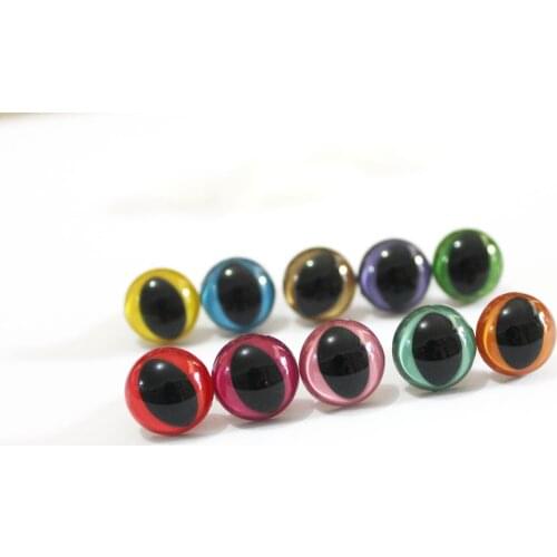 20pcs/lot new 12mm plastic safety toy cat eyes & back washer for carft plush doll accessories--color option